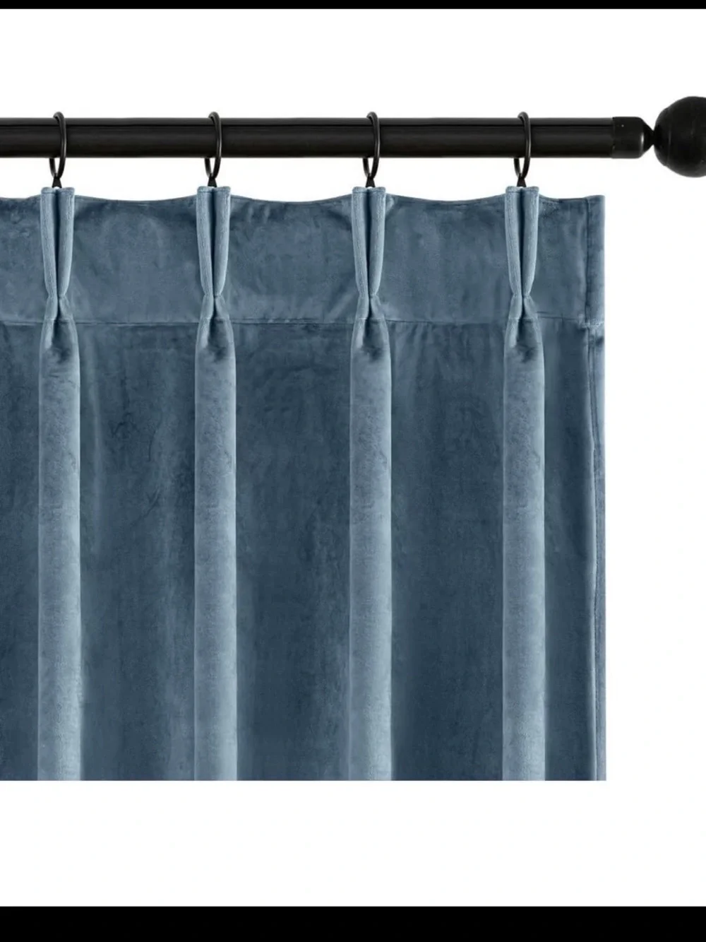 Velvet curtains, 40”X 84” new stone blue 2 panels